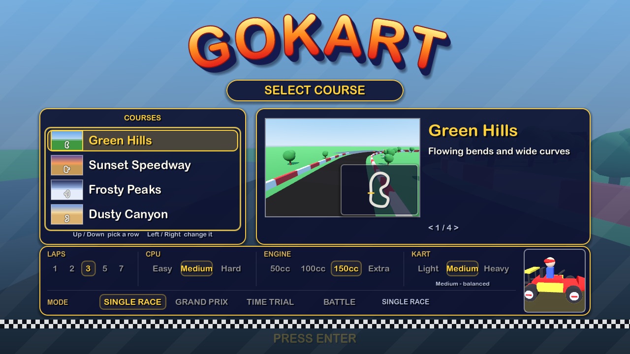 The select screen
